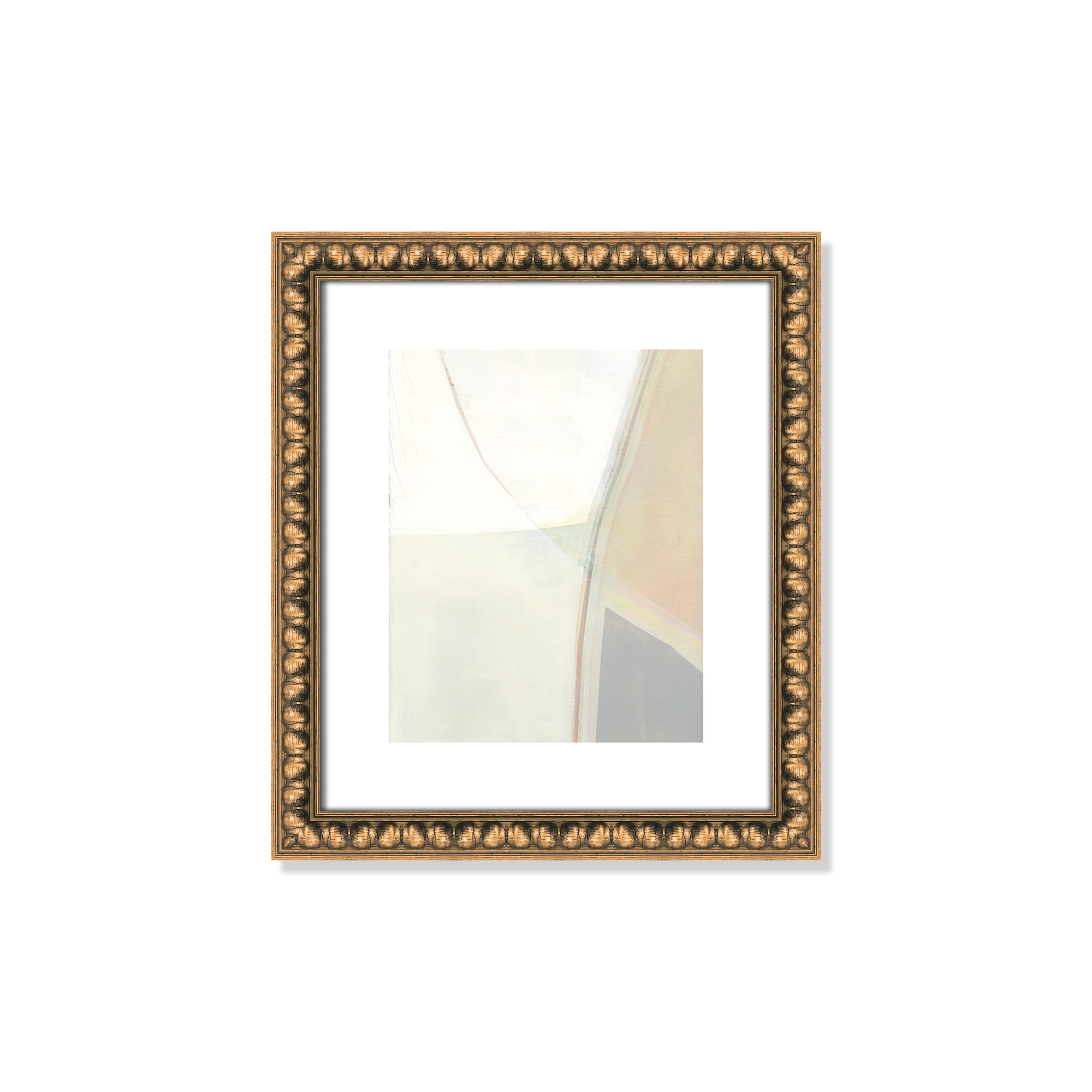 In Neutral II - Painting Print, Gold Bead Framed Paper, 15" H x 13" W x 1.13" D