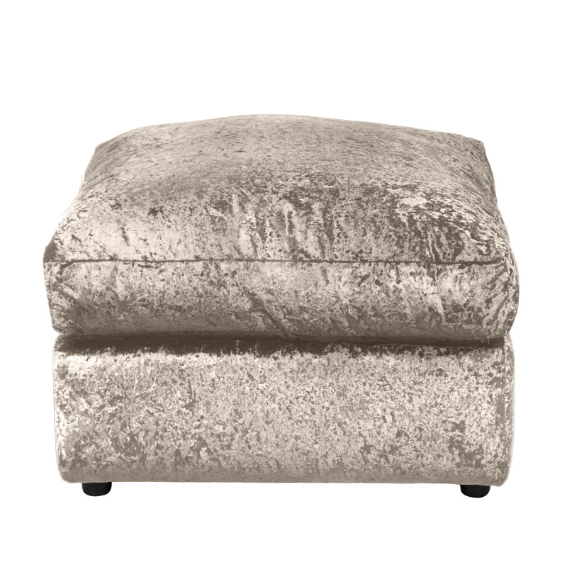 Romelia Wide Square Footstool Ottoman, Mink