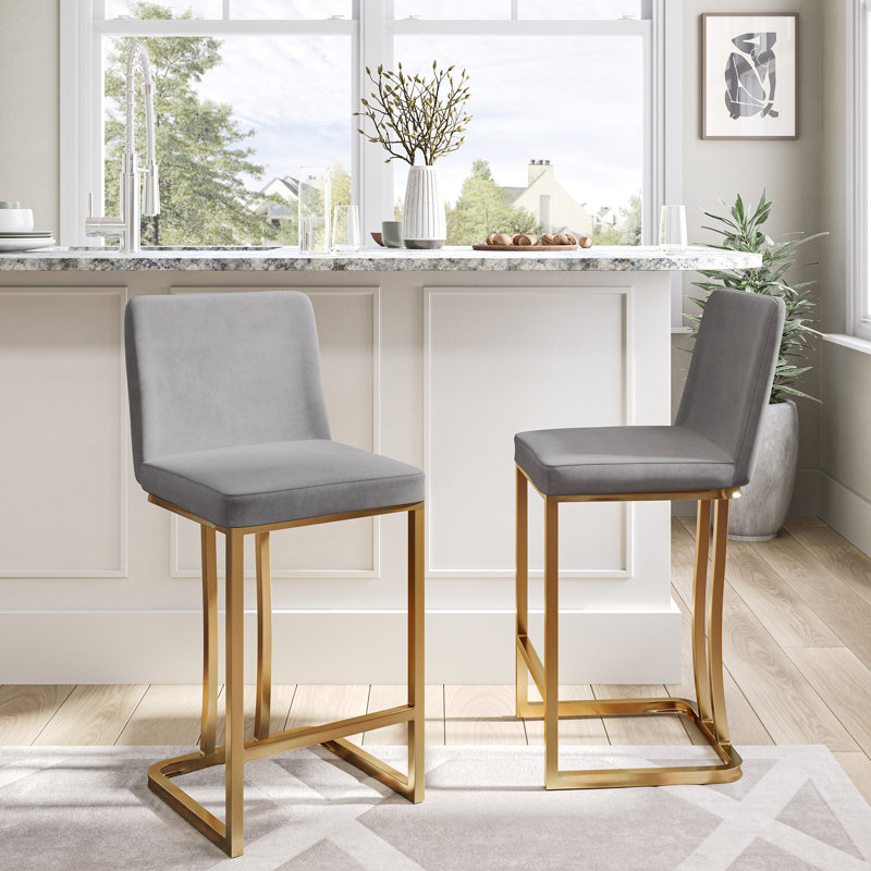Tabouret de salle à manger l 16,14 po, Gris, Tabouret de comptoir (siège d'une hauteur de 24,4