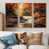 Toile avec cadre flottant or