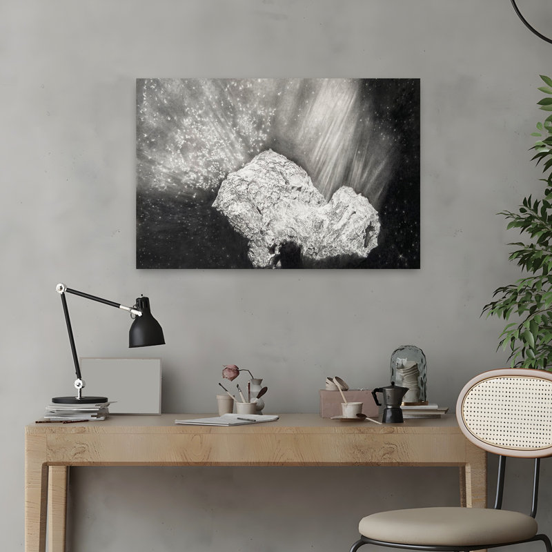 Churyumov Gerashantillonko, paysage contemporain abstrait, art mural, H 16 po x l 24 po