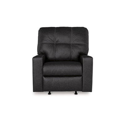 Barl Manual Recliner Chair, 35 Inch Tufted Faux Leather