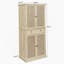 Armoire à 4 portes avec 1 tiroir et 4 tablettes intérieures réglables, idéale pour un rangement polyvalent et une organisation facile dans n'importe quel espace.