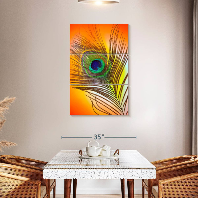 Kerner Glamorous Peacock Feather, 45" H x 28" W