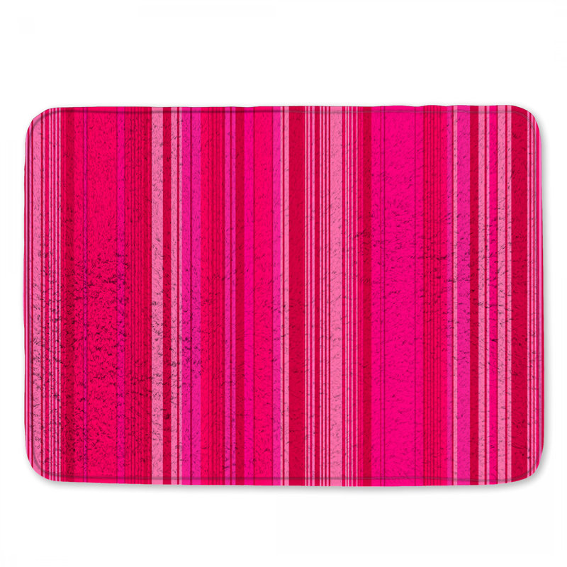 Tapis de bain rose à rayures, 34in W x 21in L