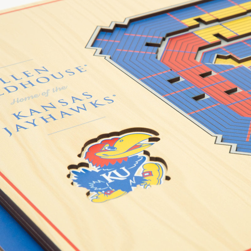 Kansas Jayhawks 17'' x 13'' 5-Layer 3D Timber Wall Art