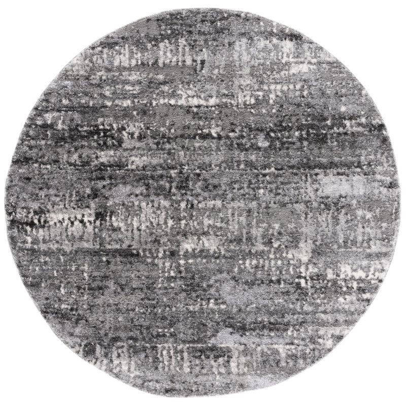 Tapis à poils longs Custar, Rond 6 pi 7 po