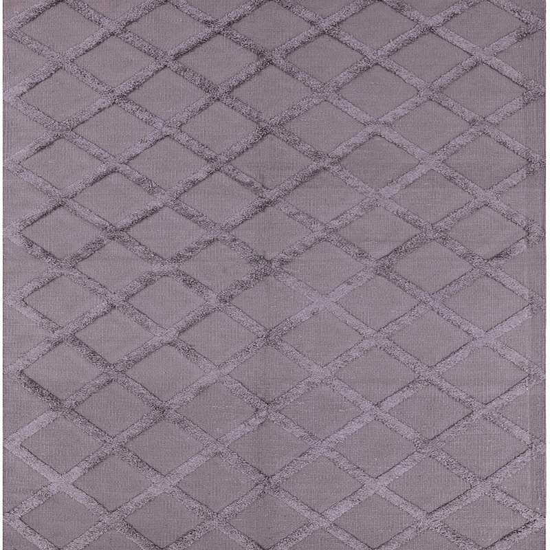 Tapis mauve à motif géométrique, Carré 7 pi