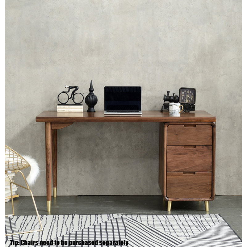 Bureau en bois massif Nordic, H 29,53 po x l 55,12 po x P 27,56 po