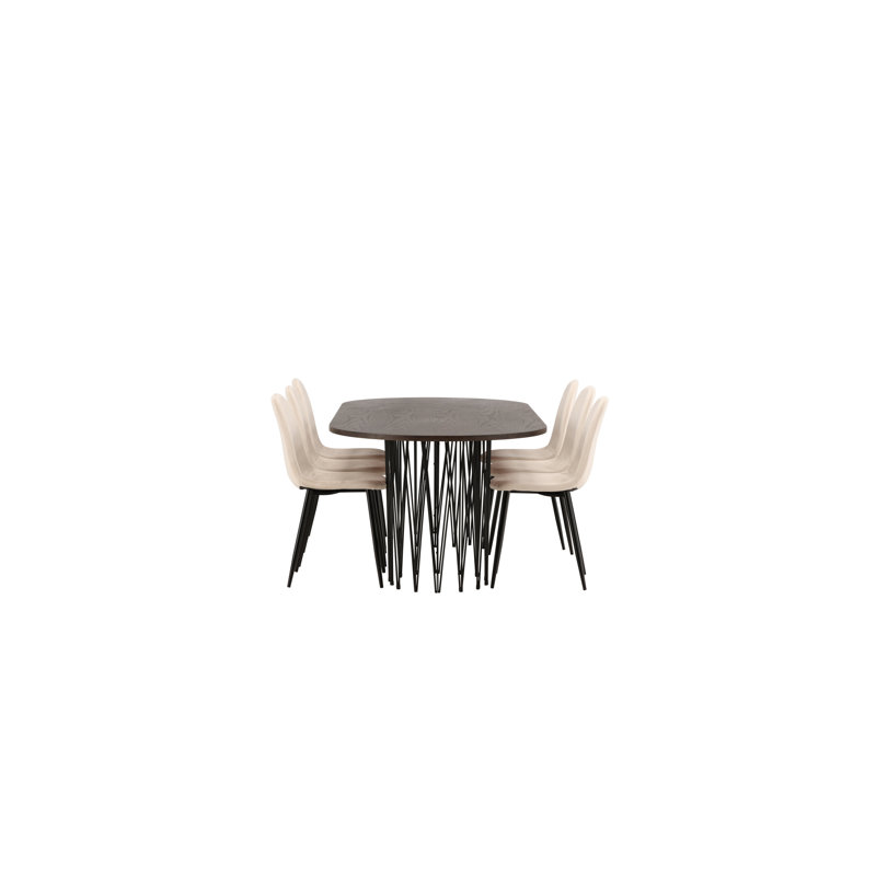 Granville 6 - Person Dining Set, Beige, Beige