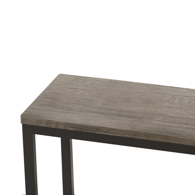 Table de salle à manger de cuisine moderne, table de pub, ensemble de table de salle à manger longue avec 3 tabourets, assemblage facile, brun gris 