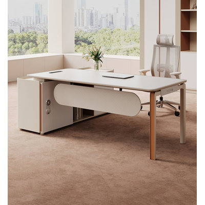 Bureau en L avec verrouillage par mot de passe et rangement de grande capacité