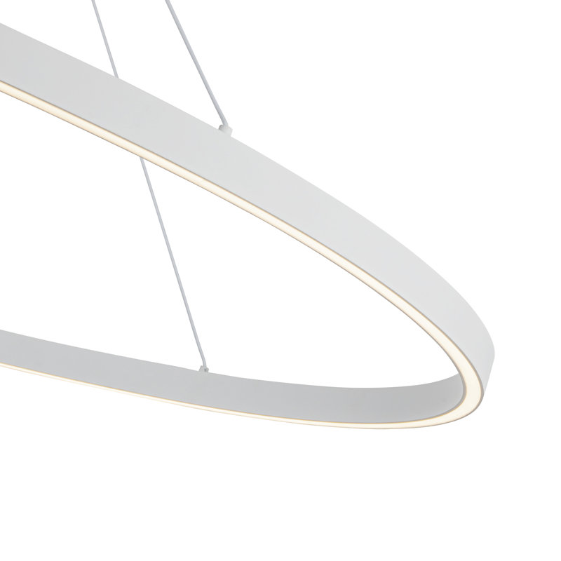 Ovale 1 - Light LED Pendant, White, 1.5" H x 53.25" W x 27.625" D