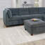 1 repose-pieds en tissu de chenille gris