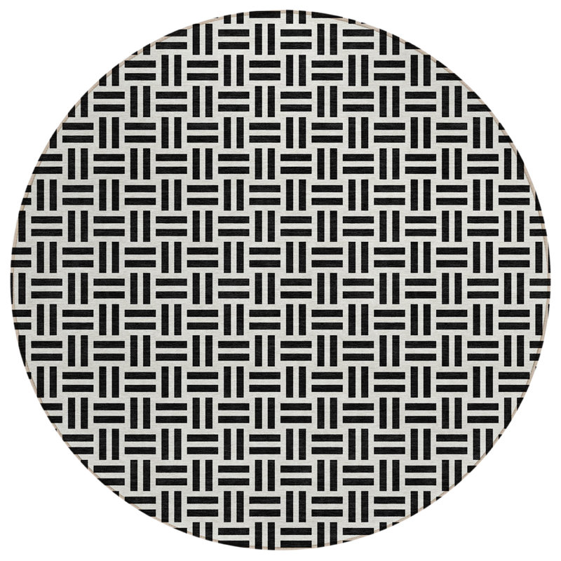 Tapis rond noir 8 po