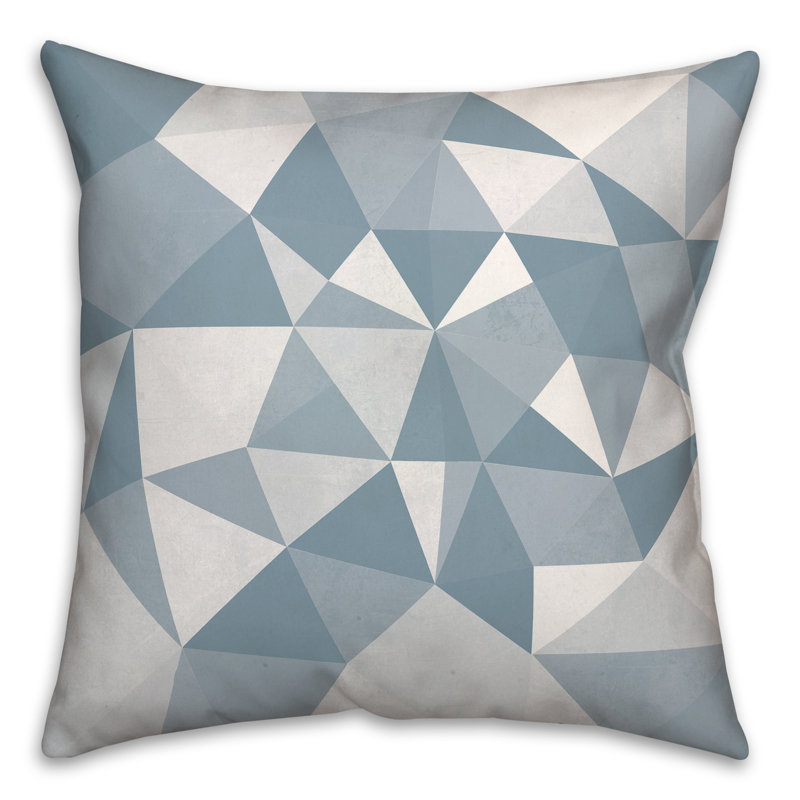 Geometric Outdoor Reversible Throw Pillow, Blue