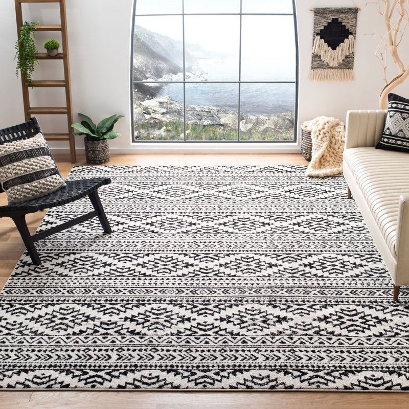 Talkington Geometric Looped / Hooked Area Rug, Rectangle 235 x 305cm