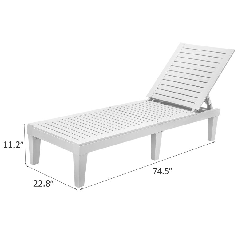 Elainea Outdoor Chaise Lounge, Off White
