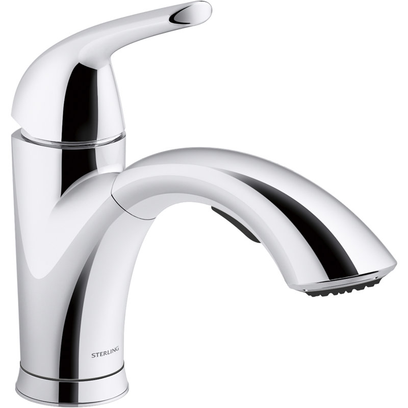 Medley Pull Out Single Handle Kitchen Faucet with MasterClean and Side Spray, Polished Chrome