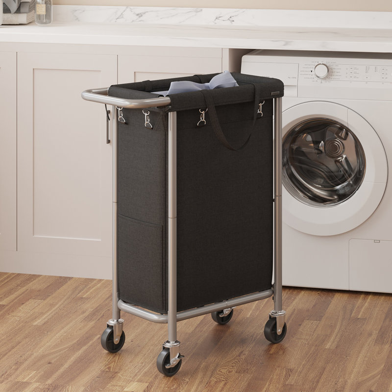 Laundry Basket With Wheels, Ink Black