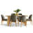 7-Piece Rectangular Solid Wood Dining Set with 6 Linen Chairs-1287181881