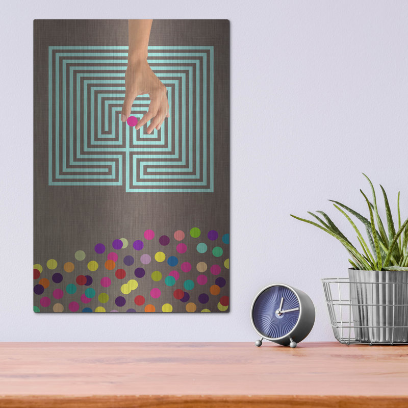 Ivy Bronx «Labyrinth» par Elo Marc, art mural en métal, H 16 po x l 12 po