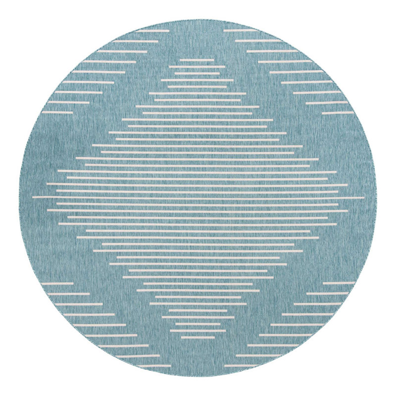 Striped Indoor / Outdoor Rug, Round 10'8"