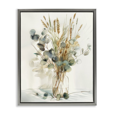  Gathered Eucalyptus Herbs Framed Floater Canvas Wall Art by Steve Huntziker