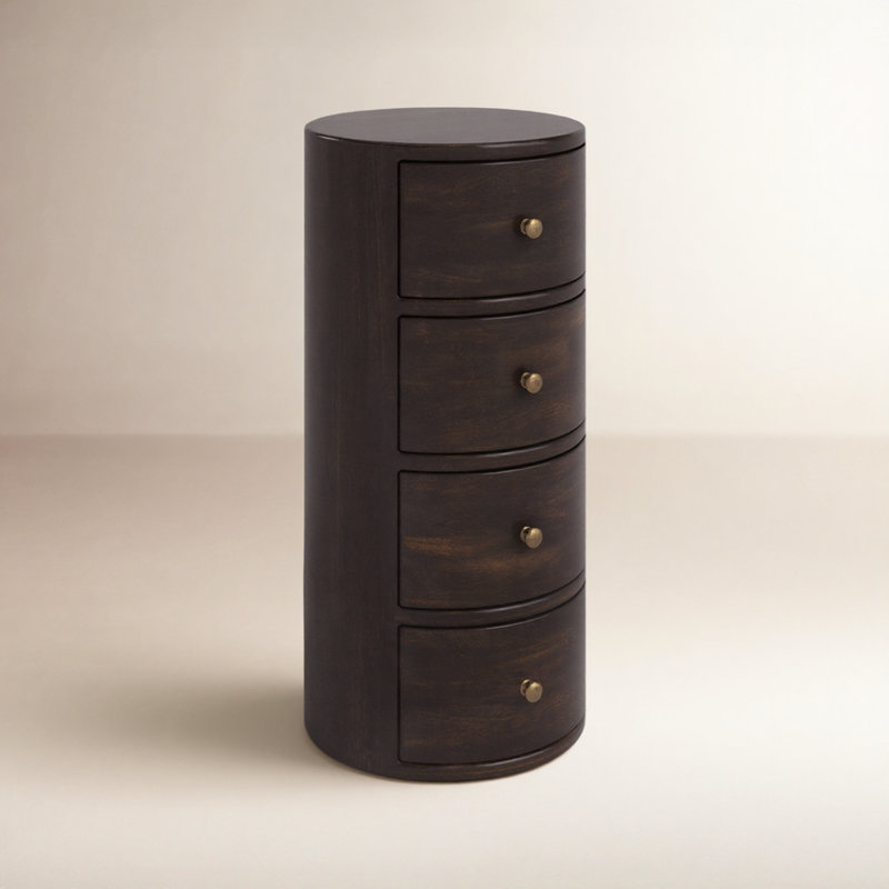 Liam Solid Wood End Table with Storage, Chocolate