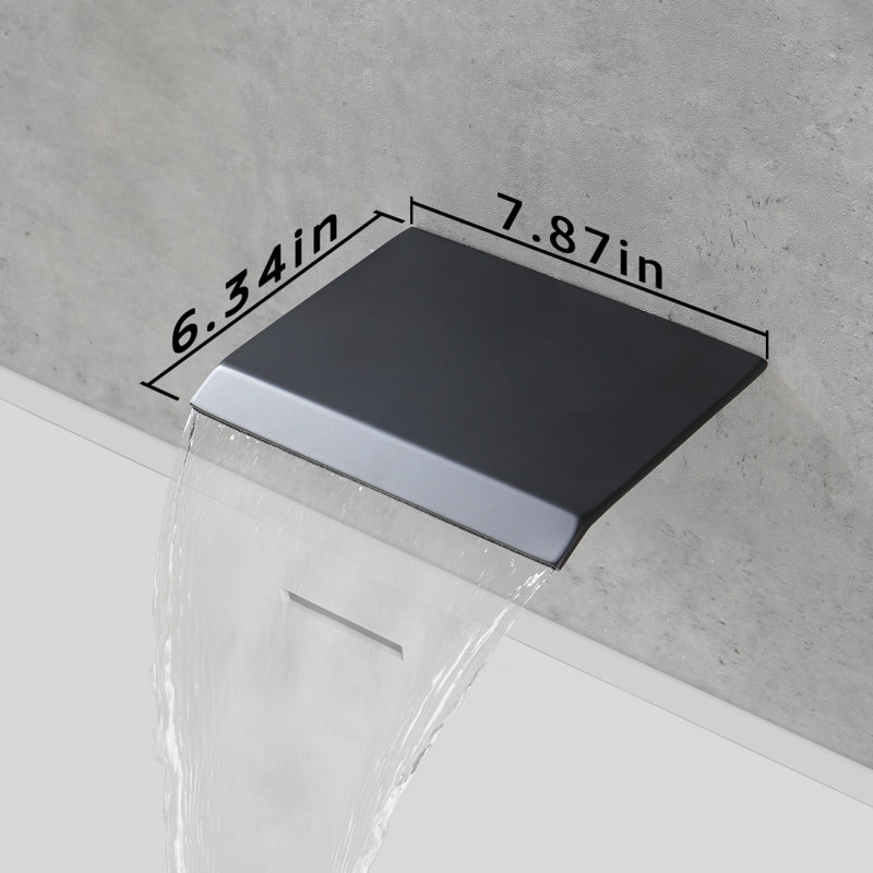 Male NPT Shower Faucet Set, Waterfall Shower System For Bathroom, High Pressure 10" Rain Shower Head And Handheld Shower Spray, Wall Mount Tub Faucet Shower Valve With Trim And Diverter, Matte Black