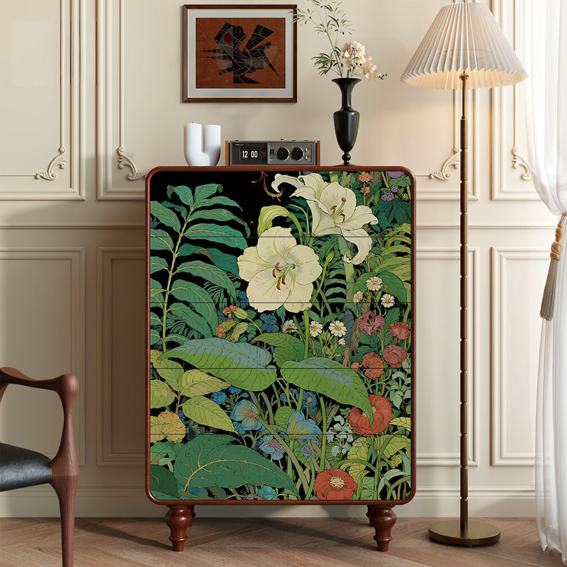Commode à cinq tiroirs Floral
