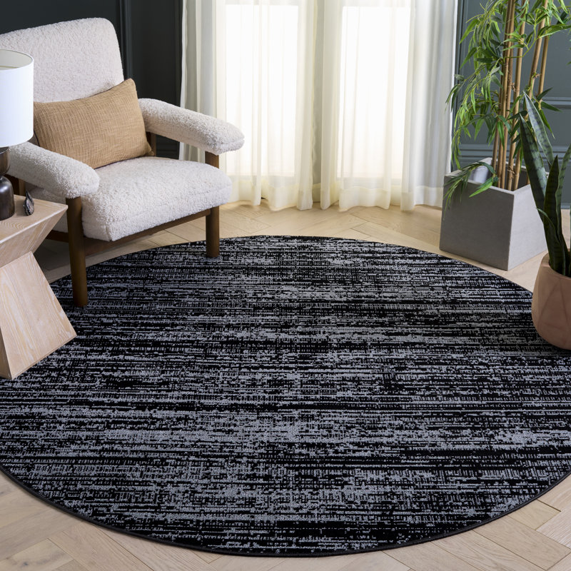 Mila 238 Performance No Pattern Rug, Round 6'7"