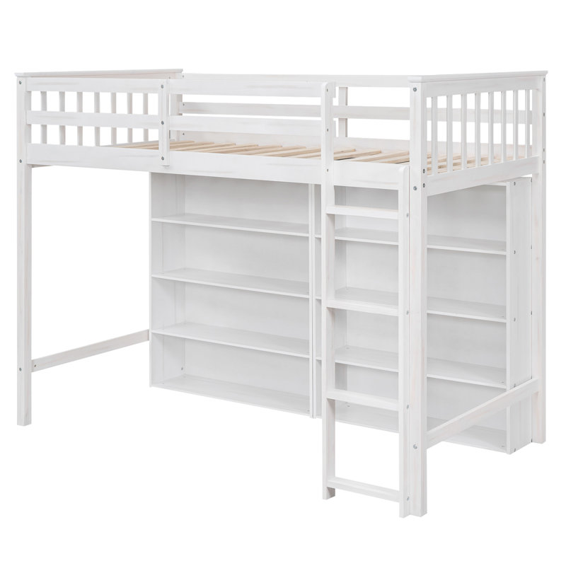 Lit mezzanine pour enfants Imberly, Simple, Blanc antique