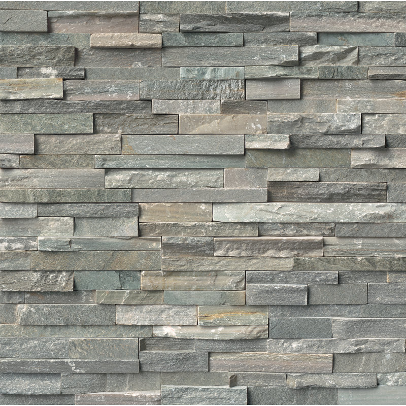 Stonecrest 4.5 in. x 9 in. Split Face Natural Stone Ledger Corner Wall Tile, Cobalt Mist