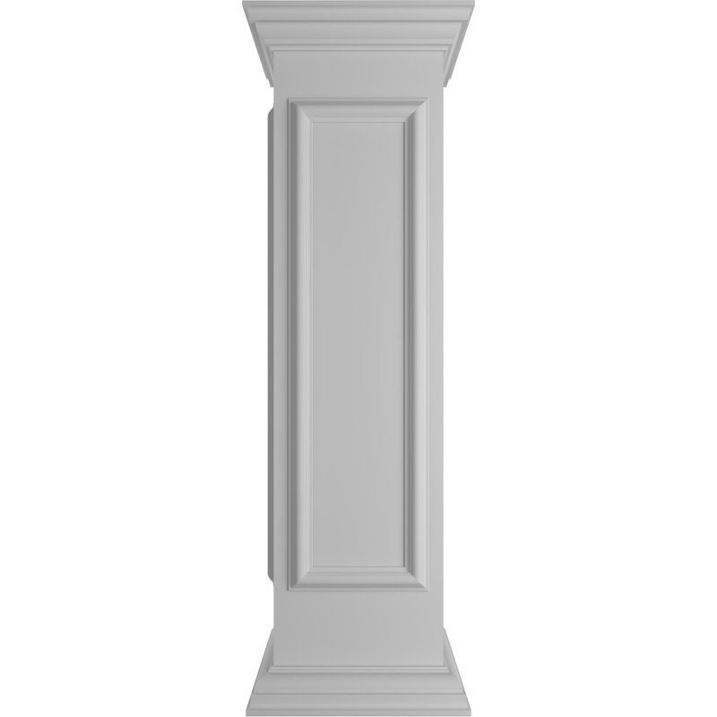 Poteau d'extrémité Newel avec panneau, capitonnage et base (ensemble d'installation inclus), H 48 po x l 12 po x P 12 po