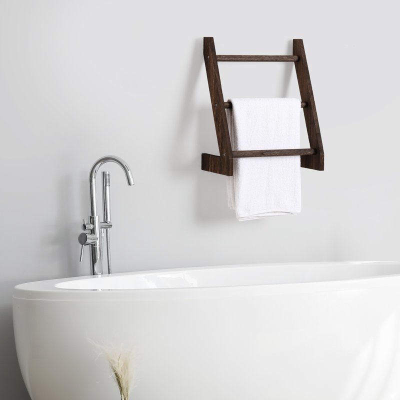 Wood 1 Wall Towel Rack, Burnt