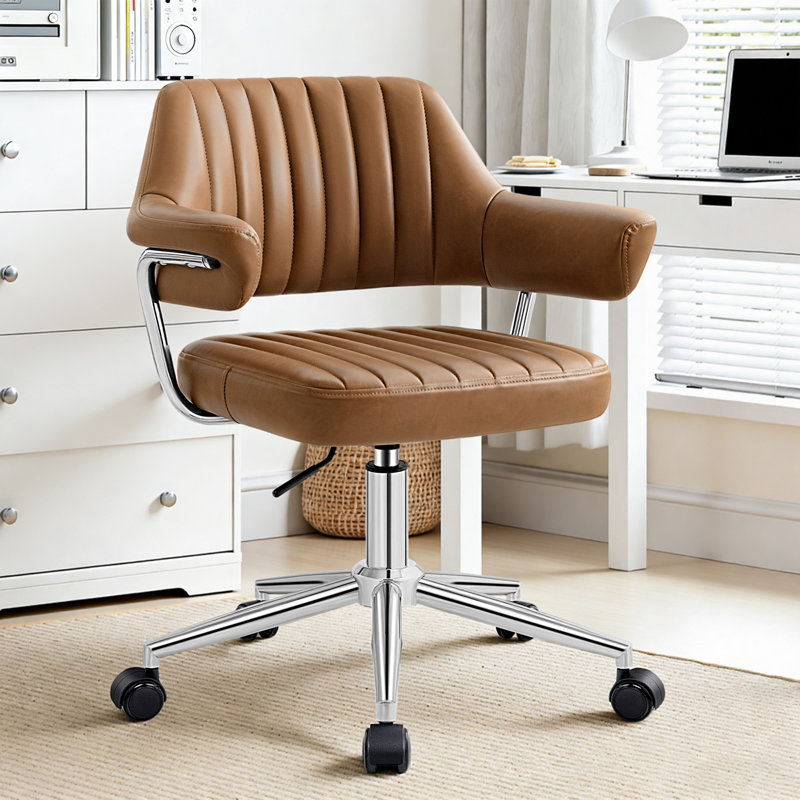 Fauteuil de bureau Chandler, Cuir brun clair
