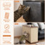 -in-1 Cat Scratcher End Tables with Storage, Wood MDF Modern Sofa Table