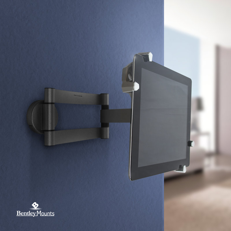 Silver Aluminum and Plastic Universal Tablet Wall Mount with 360° Rotation