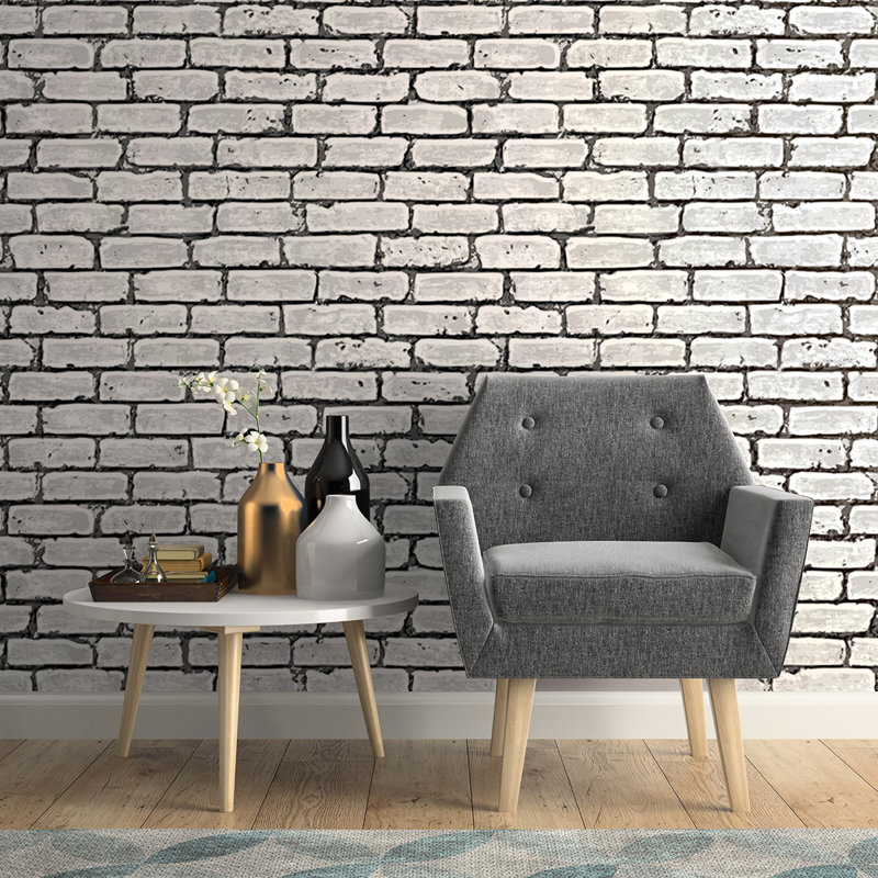 Panneau de papier peint amovible Seymour Brick, L 126 po x l 24 po