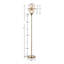 Lampe torchère sur pied en laiton antique avec abat-jour en verre mercurisé Corrigan Studio