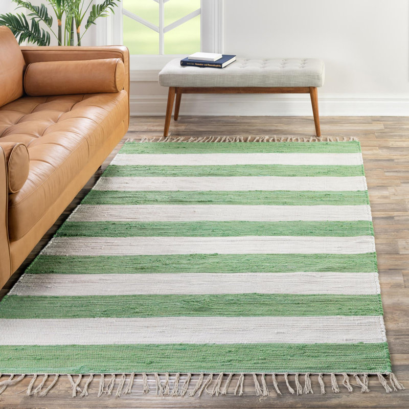 Calin Cotton Striped Indoor Rug, Rectangle 10' x 14'1"