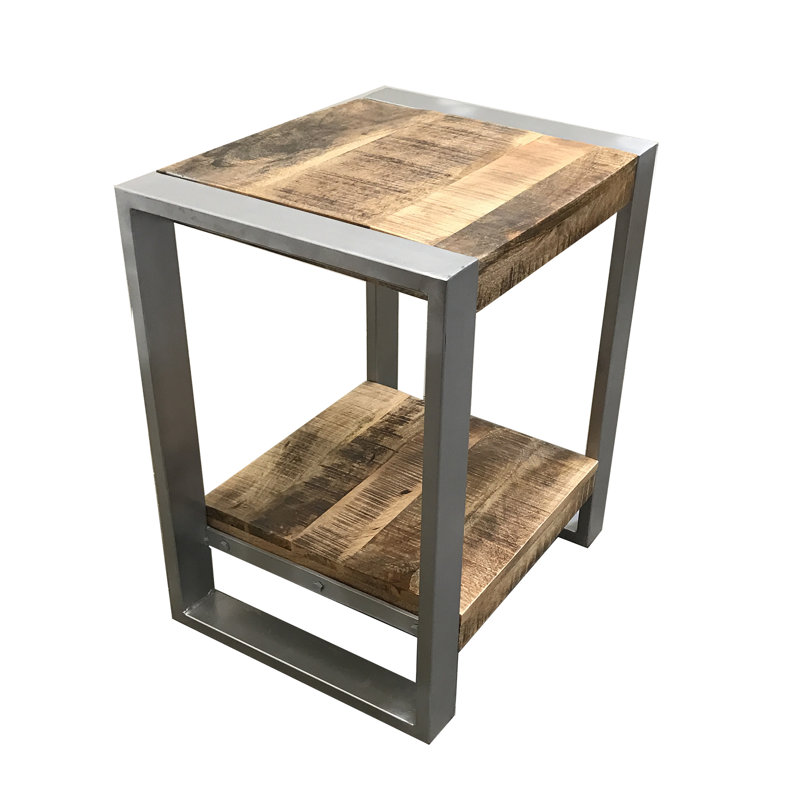 Lupo Solid Wood Top End Table