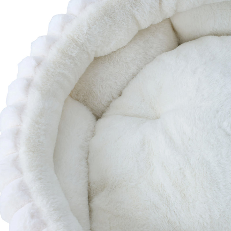 Faux Fur Pet Bed, White