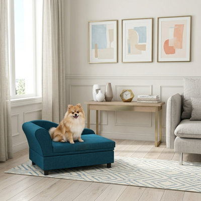 Canapé pour chien capitonné avec rangement et coussin