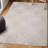 Makhia Modern Geometric Circles In Squares High-Low White/Cream Rug-1302306226