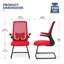 Chaises de bureau Laceymay, fauteuils de direction ergonomiques en filet avec base luge, accoudoirs rabattables-1268964898