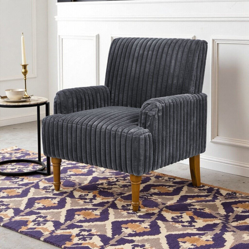 Chaise avec accoudoirs UnaMara, Gris foncé