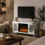 Meuble télé Noralie avec foyer, miroir et faux diamants pour salon