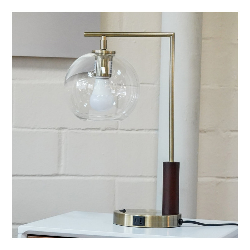 Lampe de table moderne moderne classique pour salon, chambre à coucher, bureau, décoration, conception originale, lampe de table européenne, lampe de table facile à assembler, lampe de table à angle droit en verre - 110V